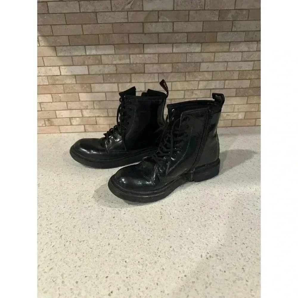 Dr. Martens Womens 1460 W Patent Leather Boot, Black, Womens US 4 M #31
